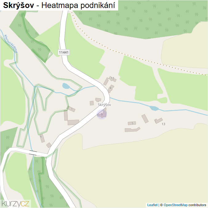 Mapa Skrýšov - Firmy v části obce.