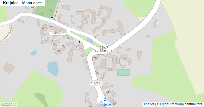 Krejnice - mapa obce