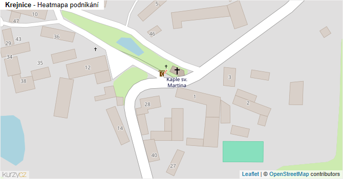 Krejnice - mapa podnikání