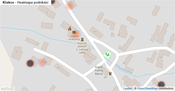 Křekov - mapa podnikání