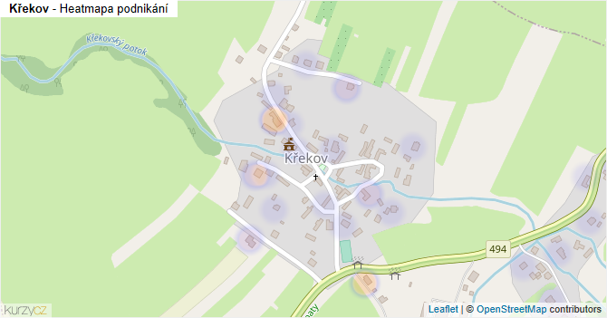 Křekov - mapa podnikání