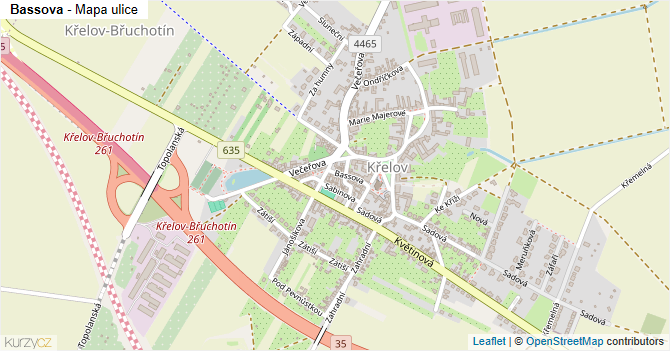 Bassova - mapa ulice