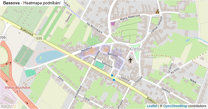 Bassova - mapa podnikání