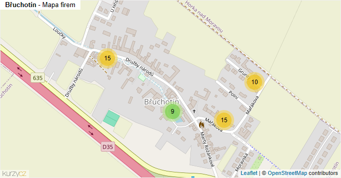 Břuchotín - mapa firem