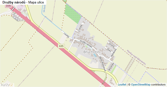 Družby národů - mapa ulice