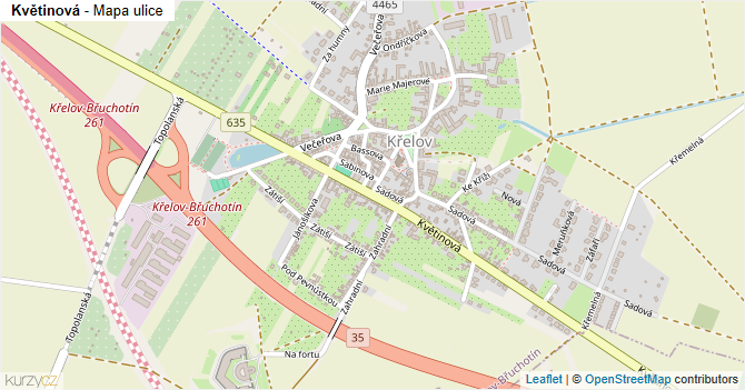 Květinová - mapa ulice