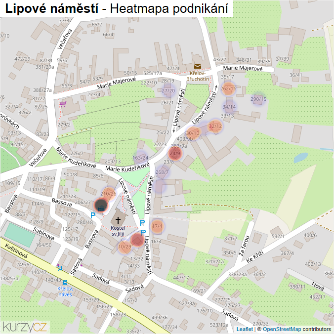 Mapa Lipové náměstí - Firmy v ulici.