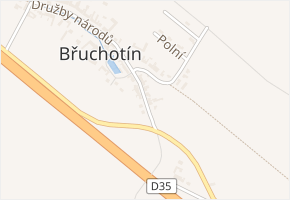 Marty Rožánkové v obci Křelov-Břuchotín - mapa ulice