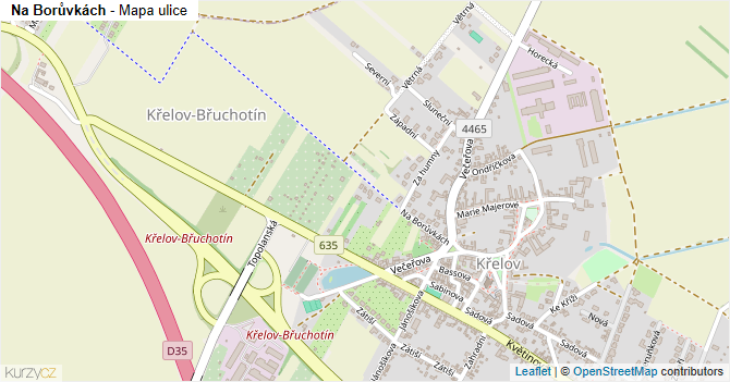 Na Borůvkách - mapa ulice