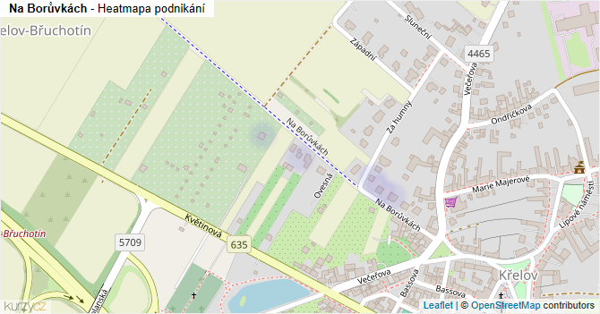 Na Borůvkách - mapa podnikání
