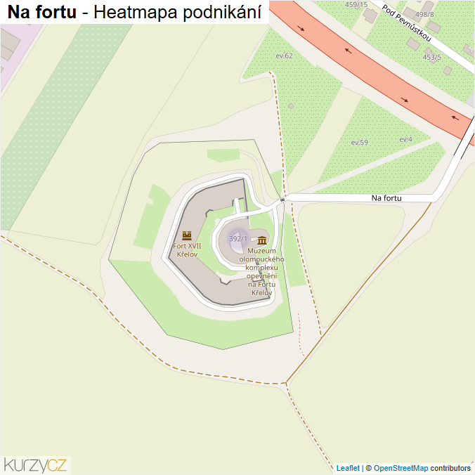 Mapa Na fortu - Firmy v ulici.