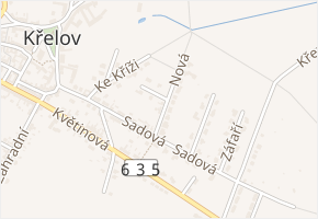 Nová v obci Křelov-Břuchotín - mapa ulice