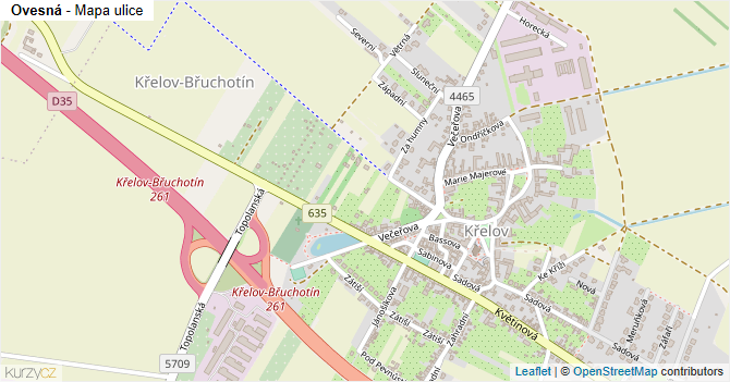 Ovesná - mapa ulice