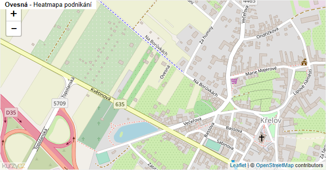 Ovesná - mapa podnikání