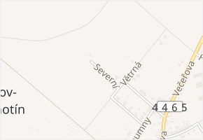 Severní v obci Křelov-Břuchotín - mapa ulice