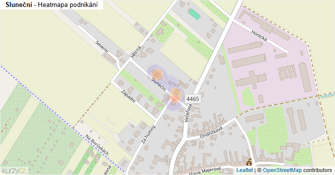 Sluneční - mapa podnikání
