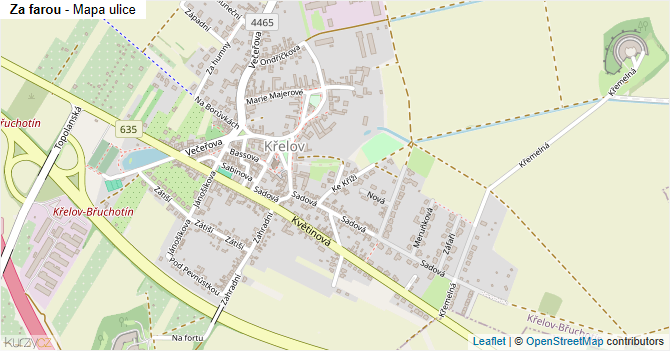 Za farou - mapa ulice