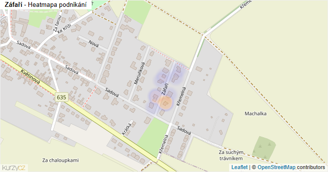 Záfaří - mapa podnikání