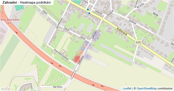 Zahradní - mapa podnikání