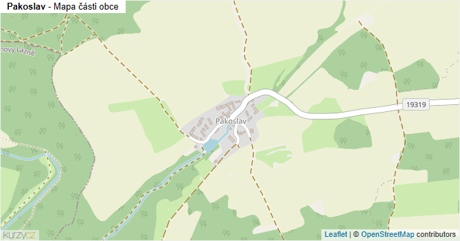 Pakoslav - mapa části obce
