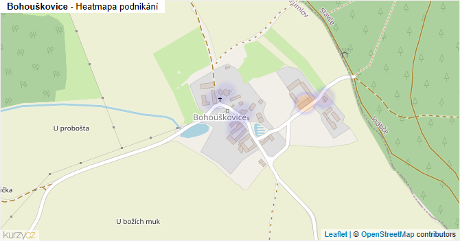 Bohouškovice - mapa podnikání