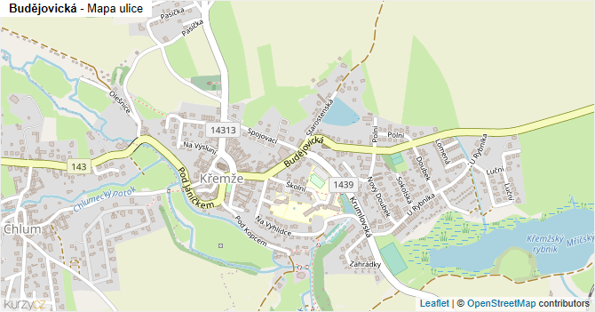 Budějovická - mapa ulice