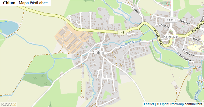 Chlum - mapa části obce