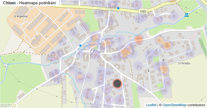 Chlum - mapa podnikání