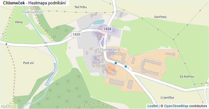 Chlumeček - mapa podnikání