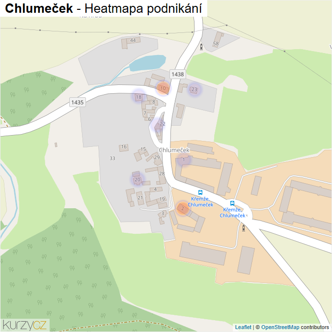 Mapa Chlumeček - Firmy v části obce.