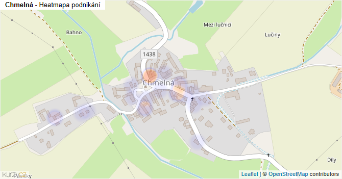 Chmelná - mapa podnikání