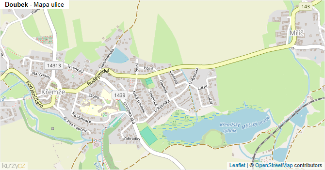 Doubek - mapa ulice