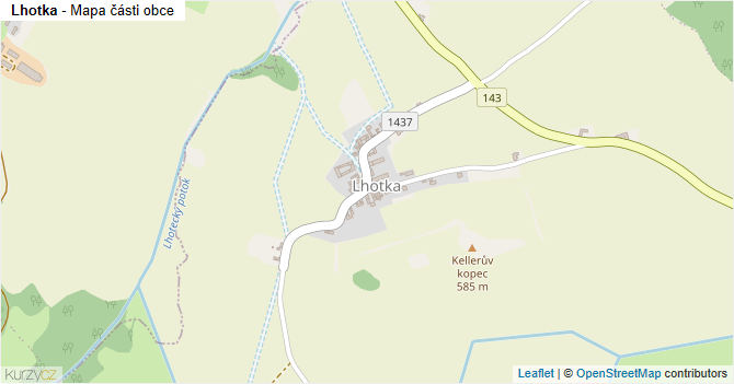 Lhotka - mapa části obce