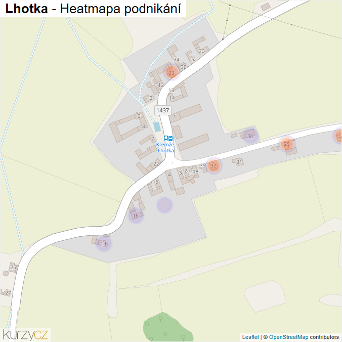 Mapa Lhotka - Firmy v části obce.