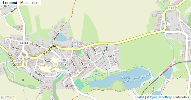 Lomená - mapa ulice