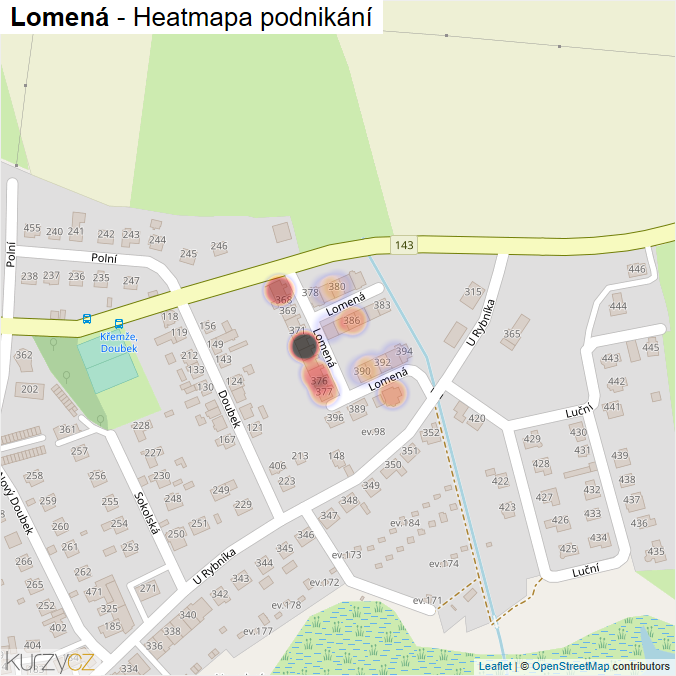 Mapa Lomená - Firmy v ulici.