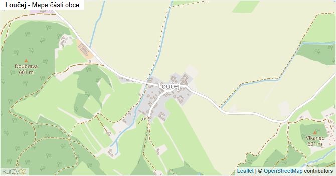 Loučej - mapa části obce