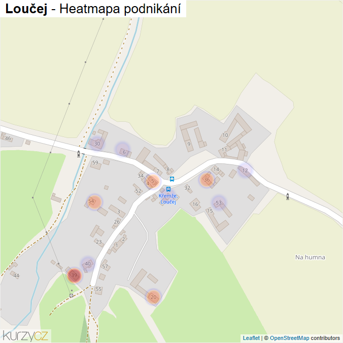 Mapa Loučej - Firmy v části obce.