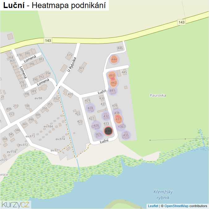 Mapa Luční - Firmy v ulici.