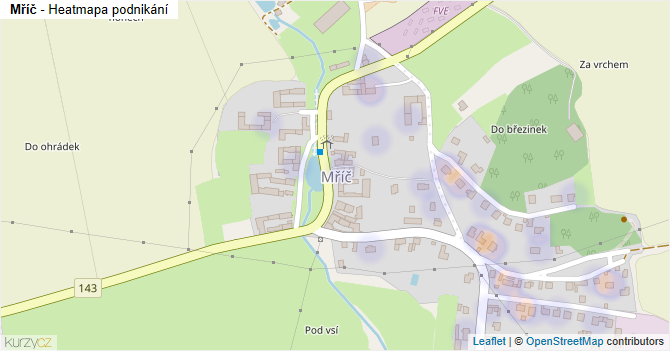 Mříč - mapa podnikání