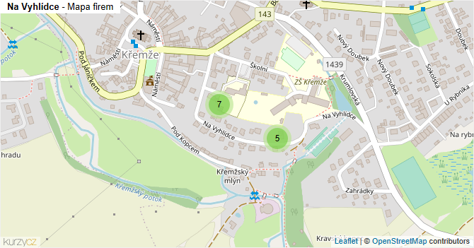 Na Vyhlídce - mapa firem