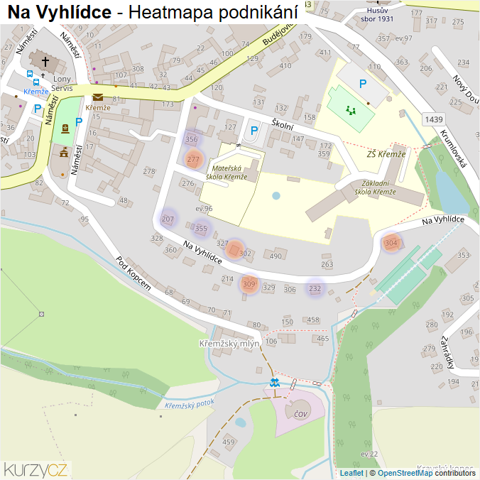 Mapa Na Vyhlídce - Firmy v ulici.
