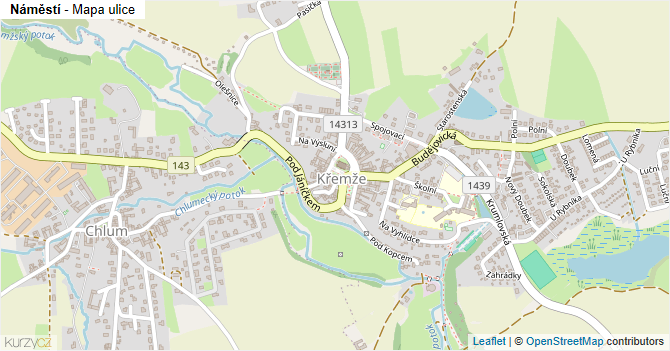 Náměstí - mapa ulice
