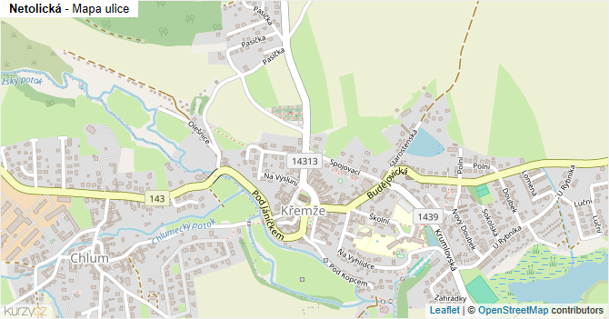 Netolická - mapa ulice