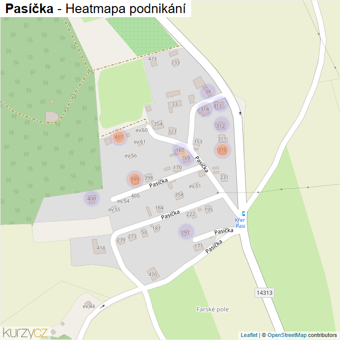 Mapa Pasíčka - Firmy v ulici.