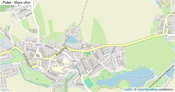 Polní - mapa ulice