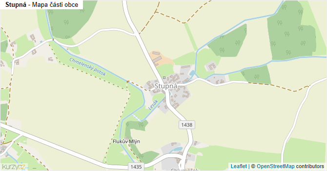 Stupná - mapa části obce