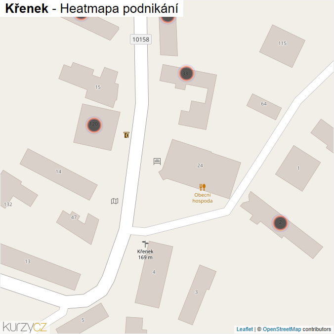 Mapa Křenek - Firmy v obci.