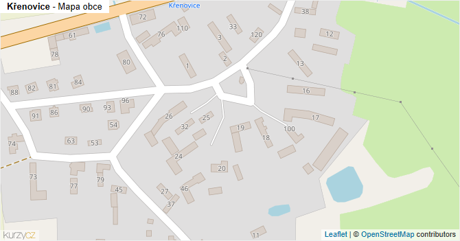 Křenovice - mapa obce