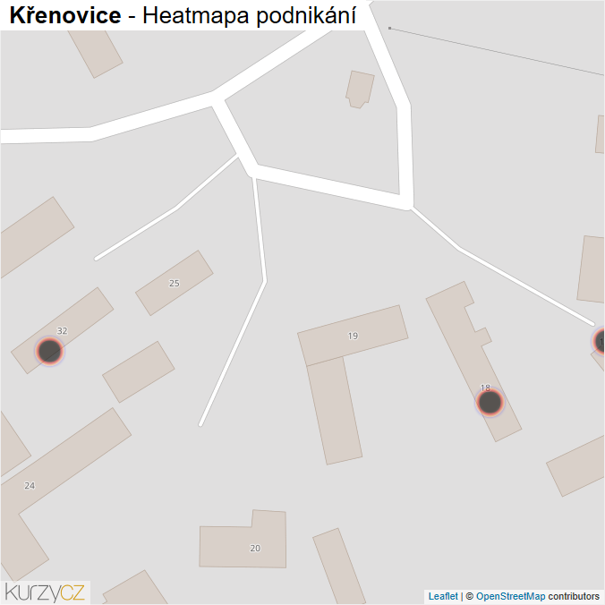 Mapa Křenovice - Firmy v obci.